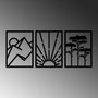 Wallity Vista Trio B - Escultura de pared de metal negra (3 piezas)